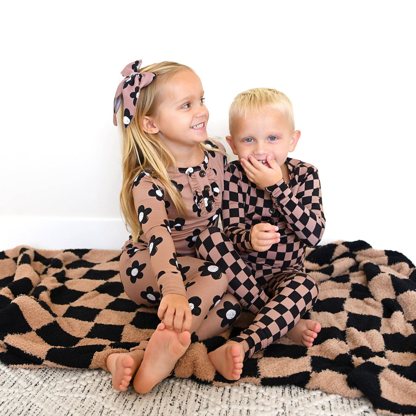 Coco RUFFLE TWO PIECE Bamboo Flowers Lounge Set Girls Outfit