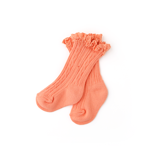 Peach Lace Socks