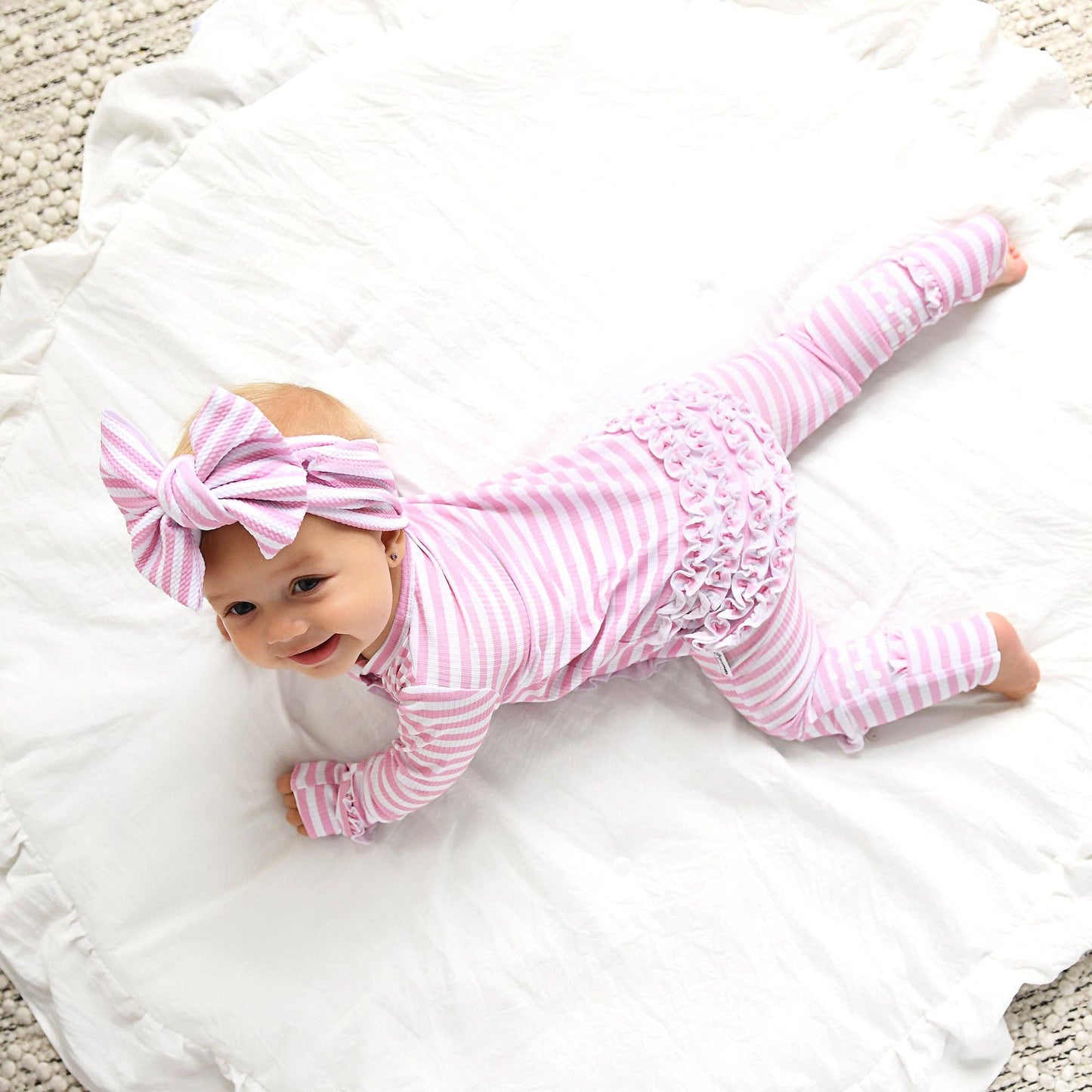 Lana Pink Ribbed RUFFLE ZIP