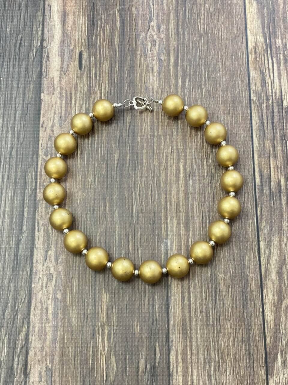 Gold Chunky Bead Necklace