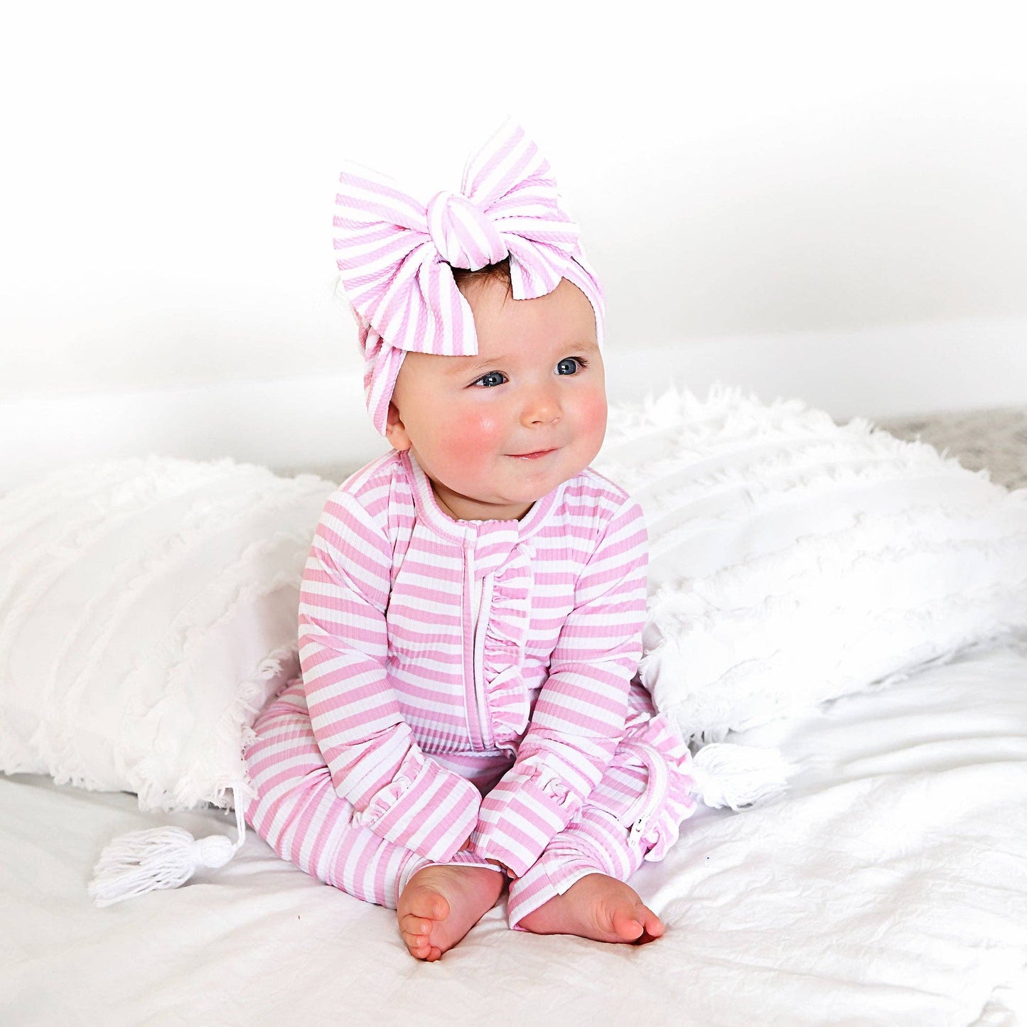 Lana Pink Stripe HEADWRAP