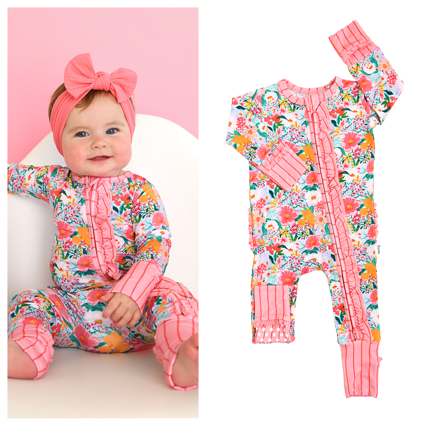 Cecelia Floral RUFFLE ZIP