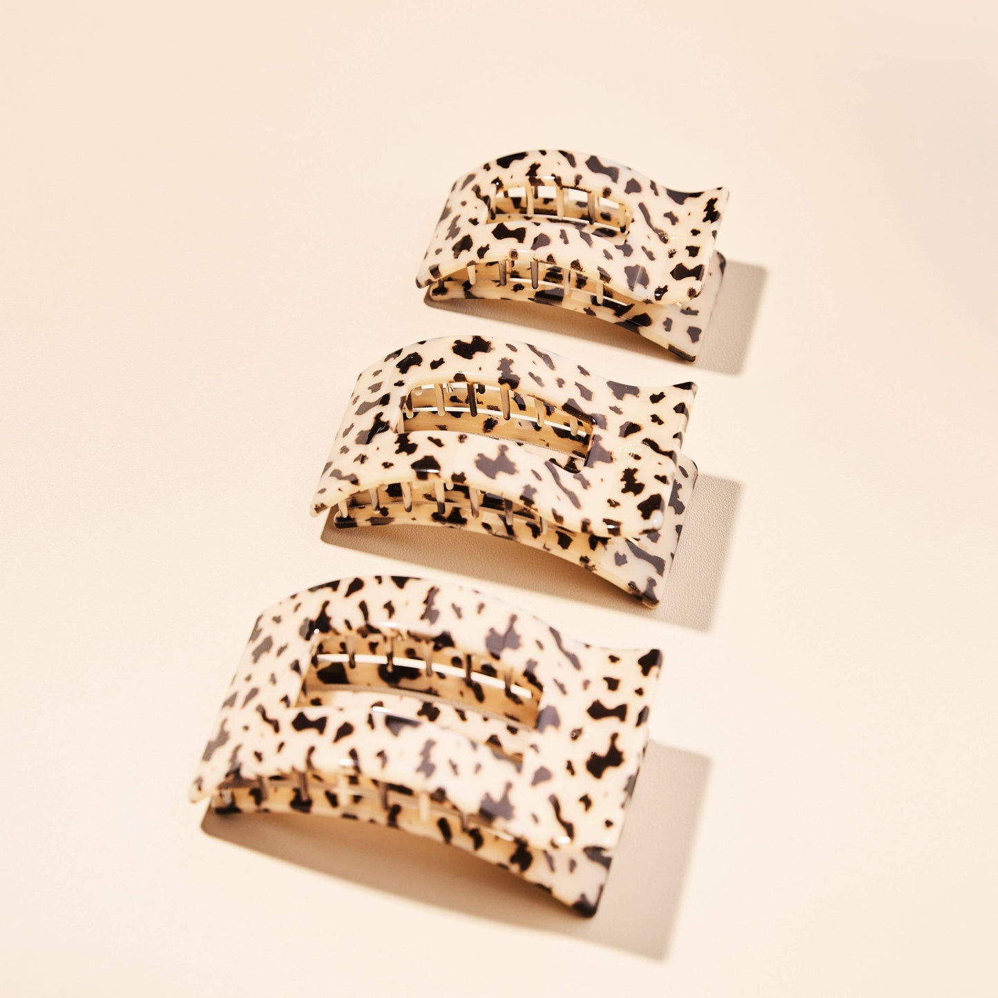 Flat Rectangle Hair Clip In Blonde Tortoise