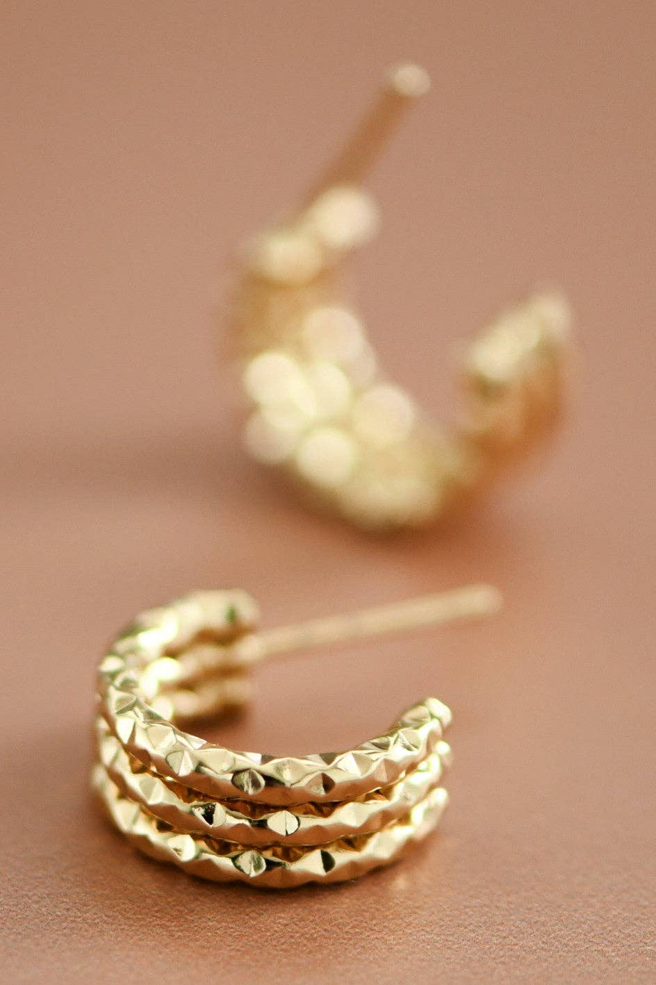 18K Gold Plated Waterproof Stainless Steel Hoop Earrings