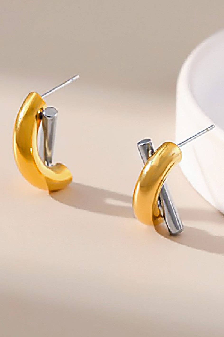 18K Gold Plated Waterproof Stainless Steel Stud Earrings