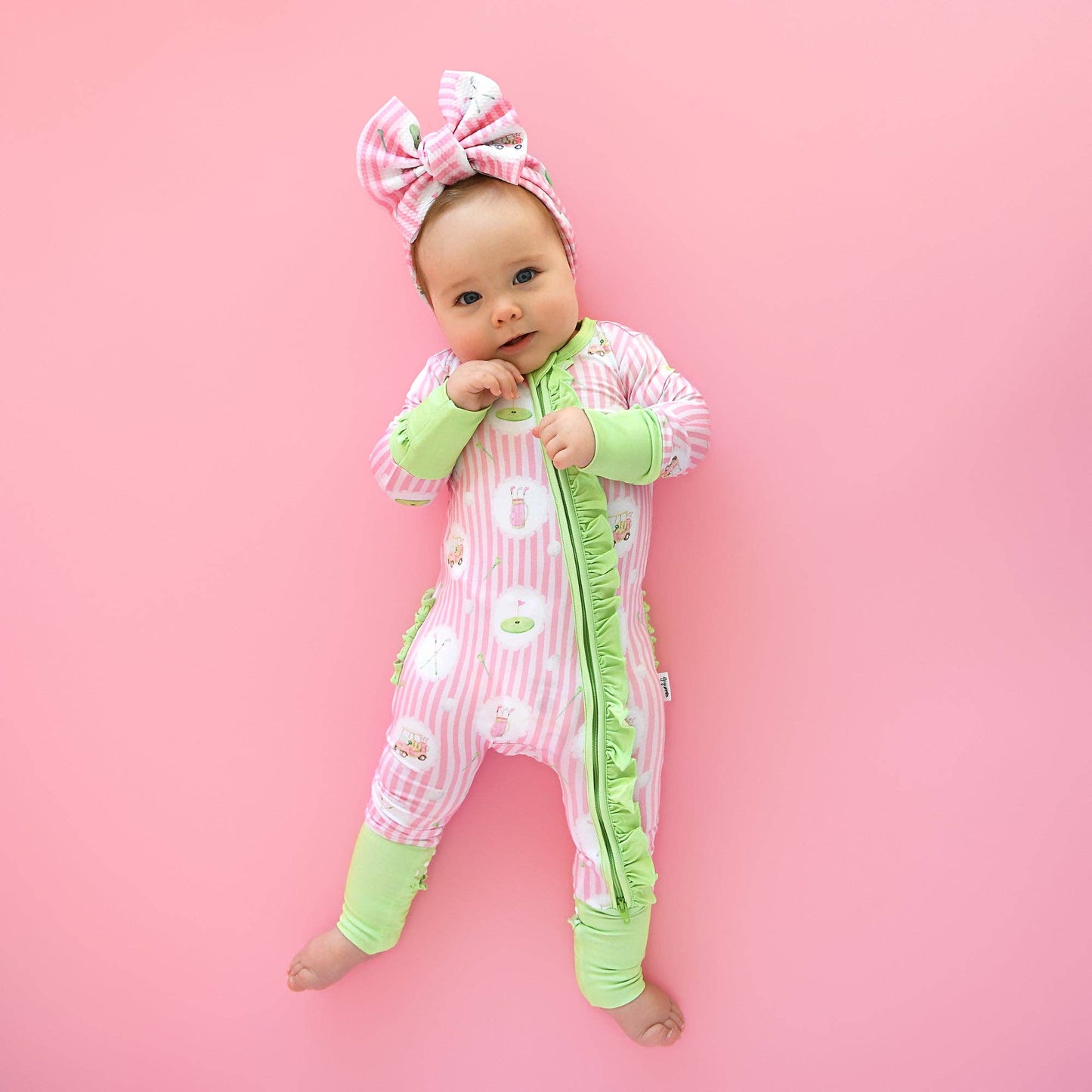 Piper Golf RUFFLE ZIP Bamboo One Piece Golf Baby Outfit