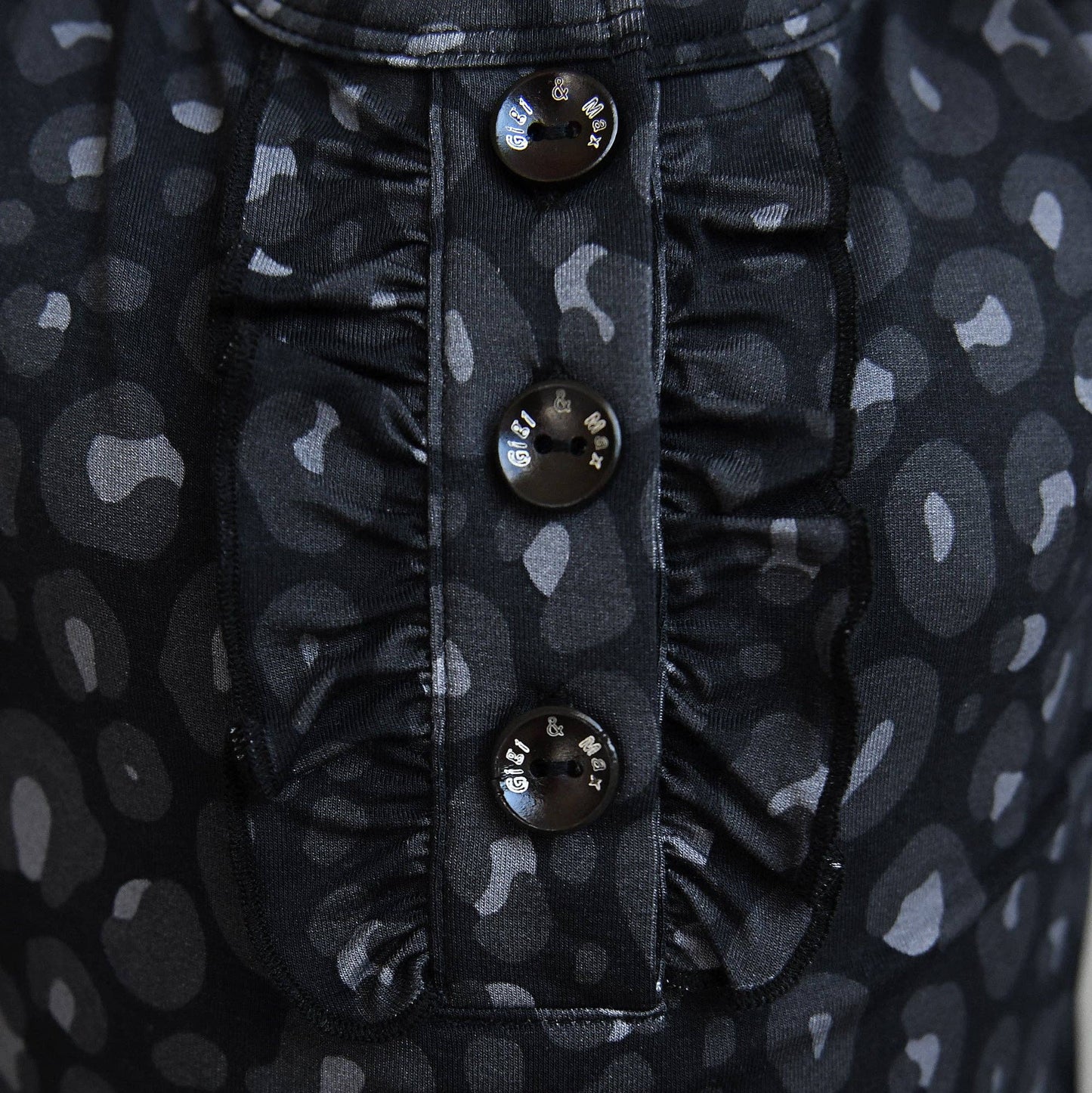 Ash Black Leopard RUFFLE TWO PIECE