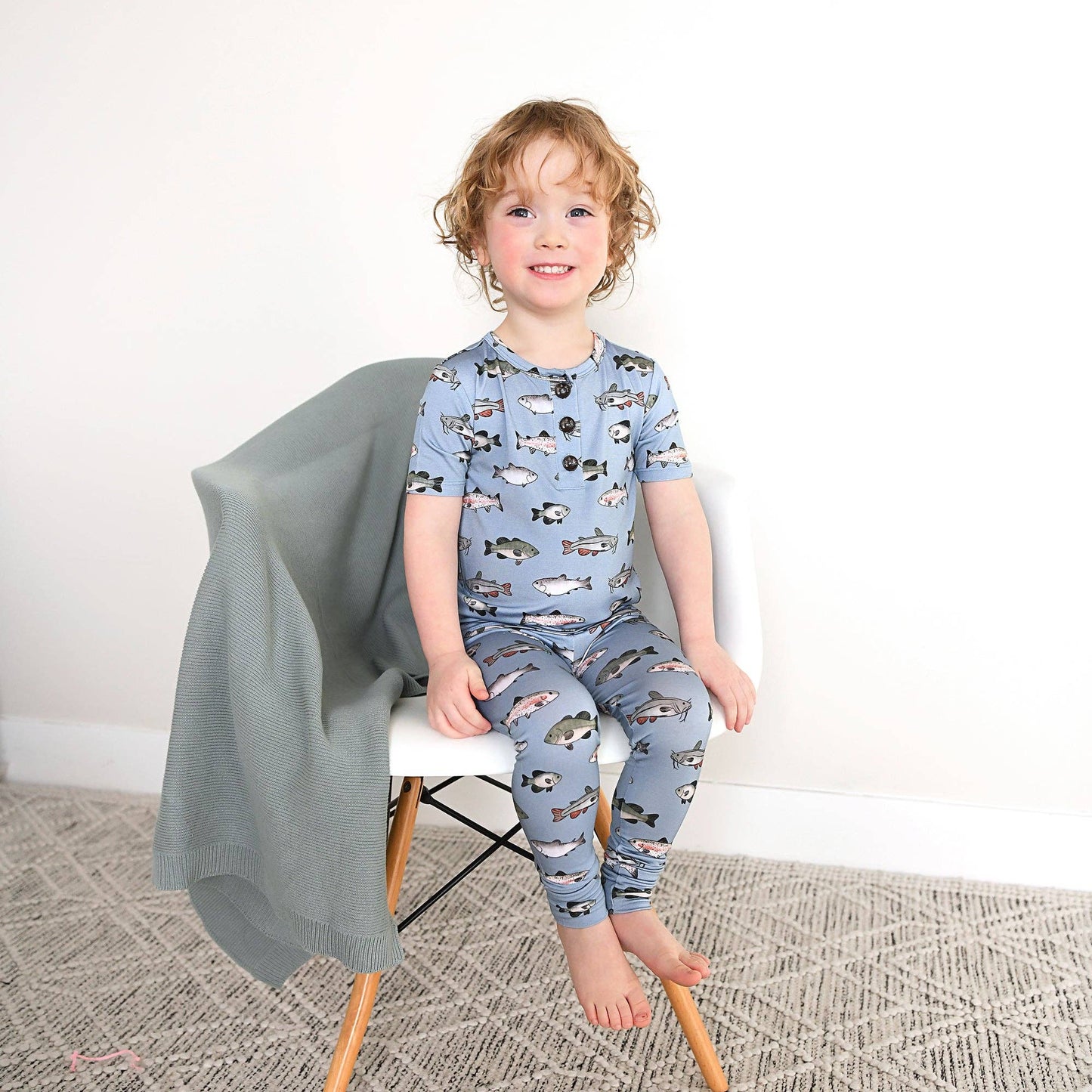 Wade TWO PIECE Fish Bamboo Lounge Set Kids Clothing
