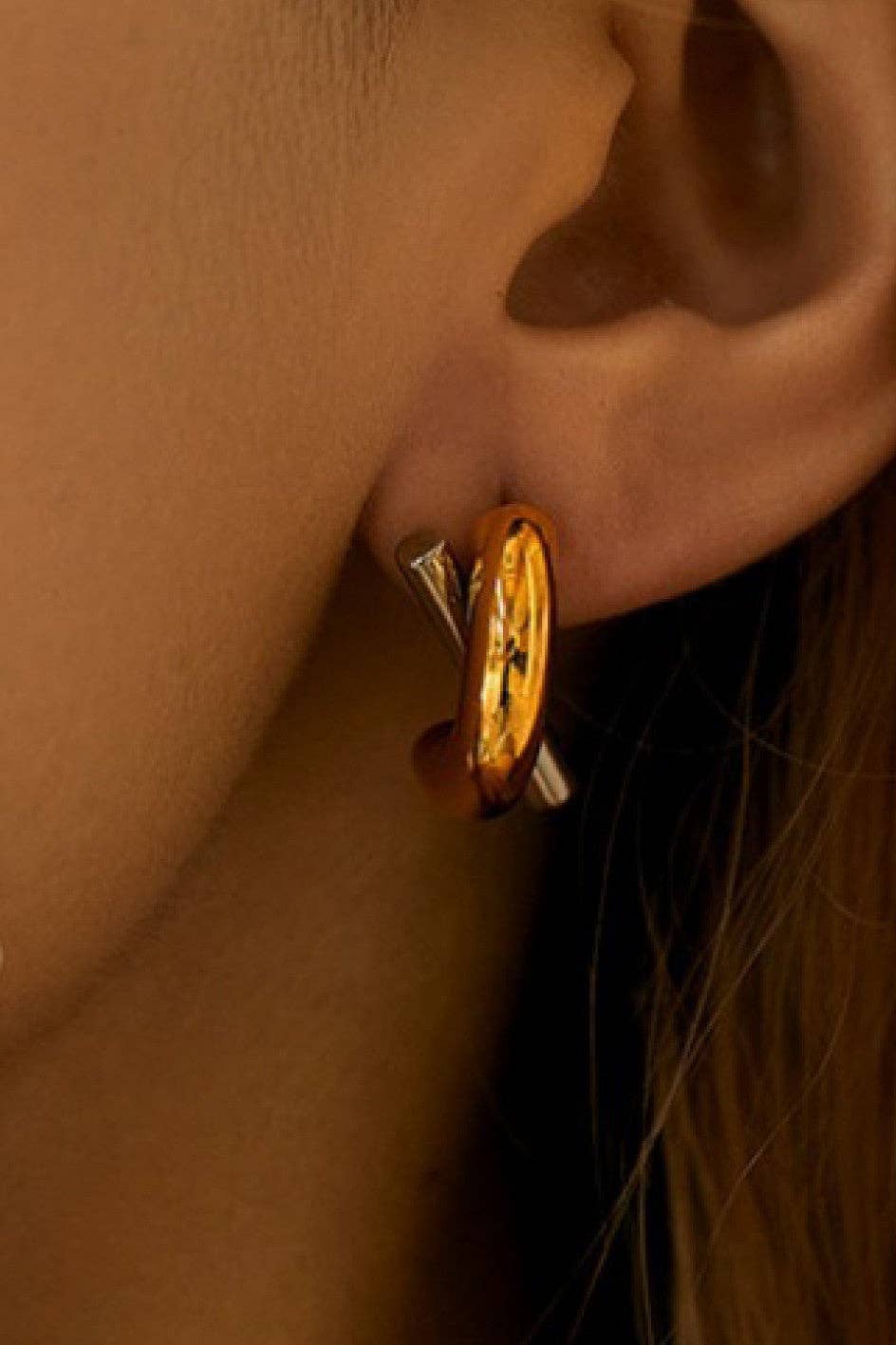 18K Gold Plated Waterproof Stainless Steel Stud Earrings