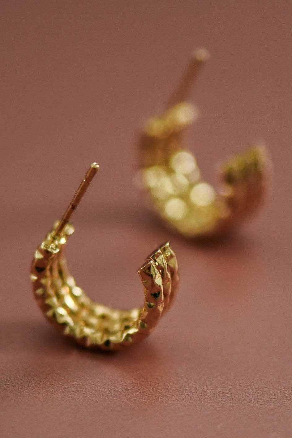 18K Gold Plated Waterproof Stainless Steel Hoop Earrings