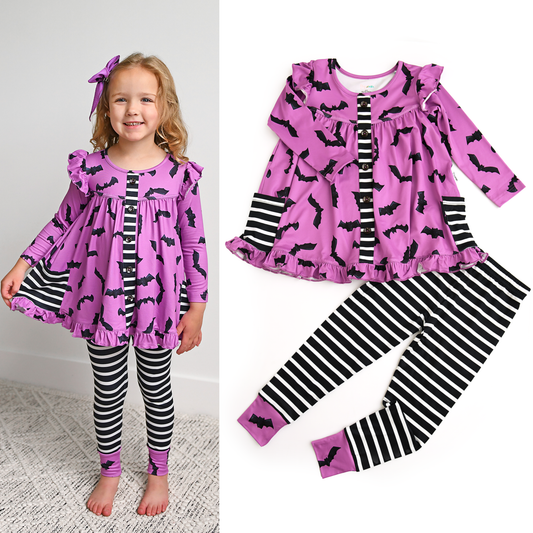 Echo Purple Bat PEPLUM SET