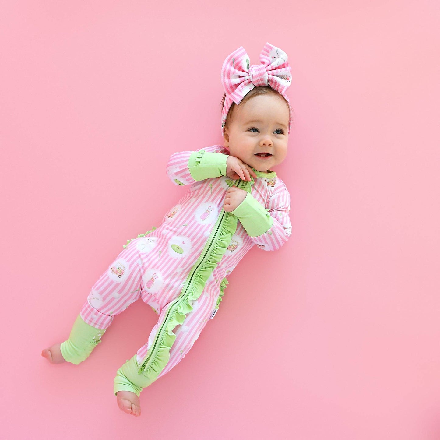 Piper Golf RUFFLE ZIP Bamboo One Piece Golf Baby Outfit