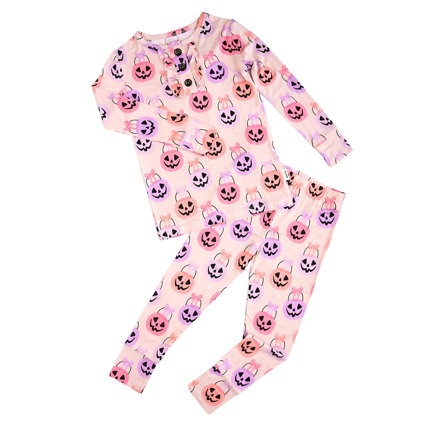 Emmy RUFFLE TWO PIECE Bamboo Halloween Pumpkins Outfit