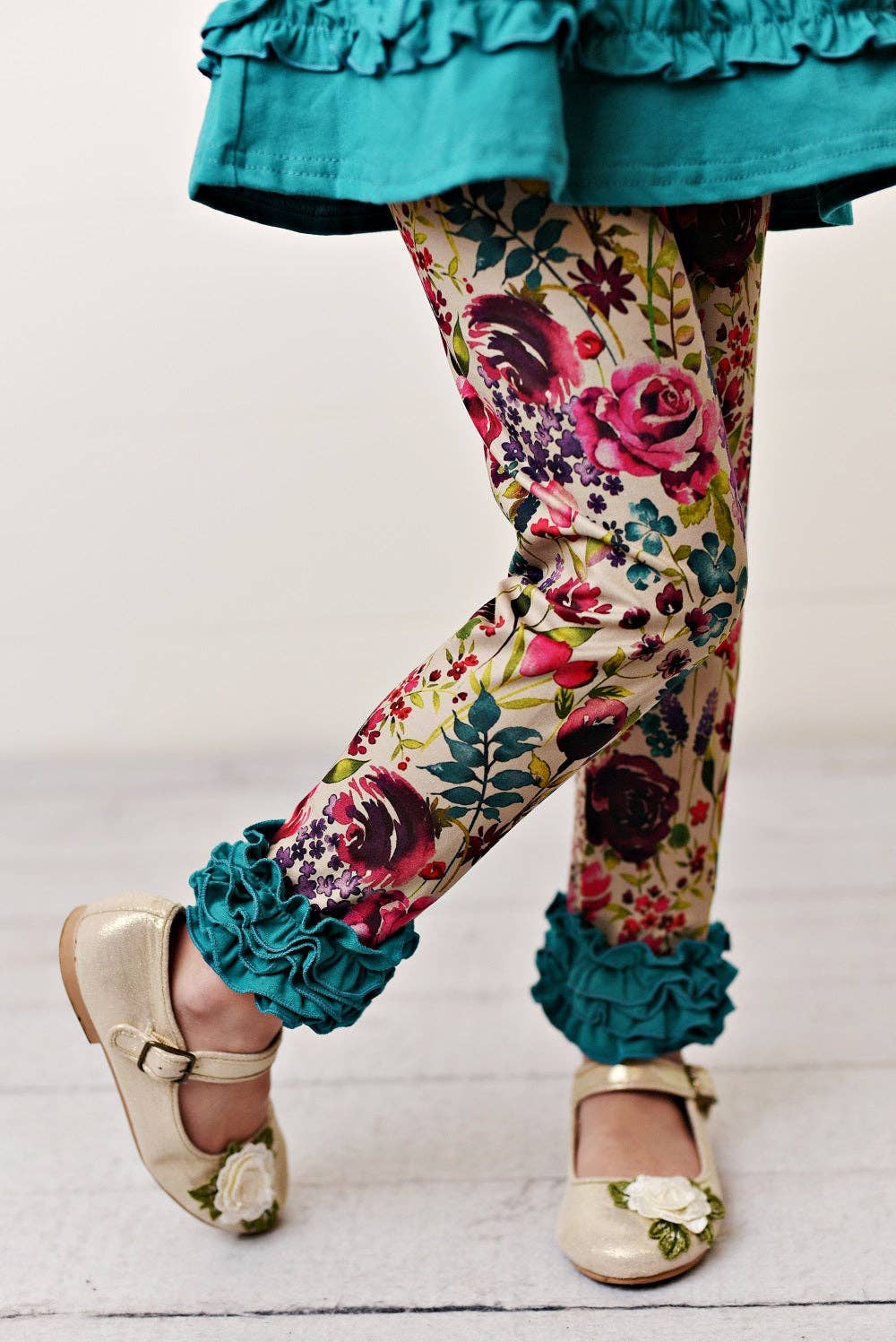 Floral Teal Two Piece Set