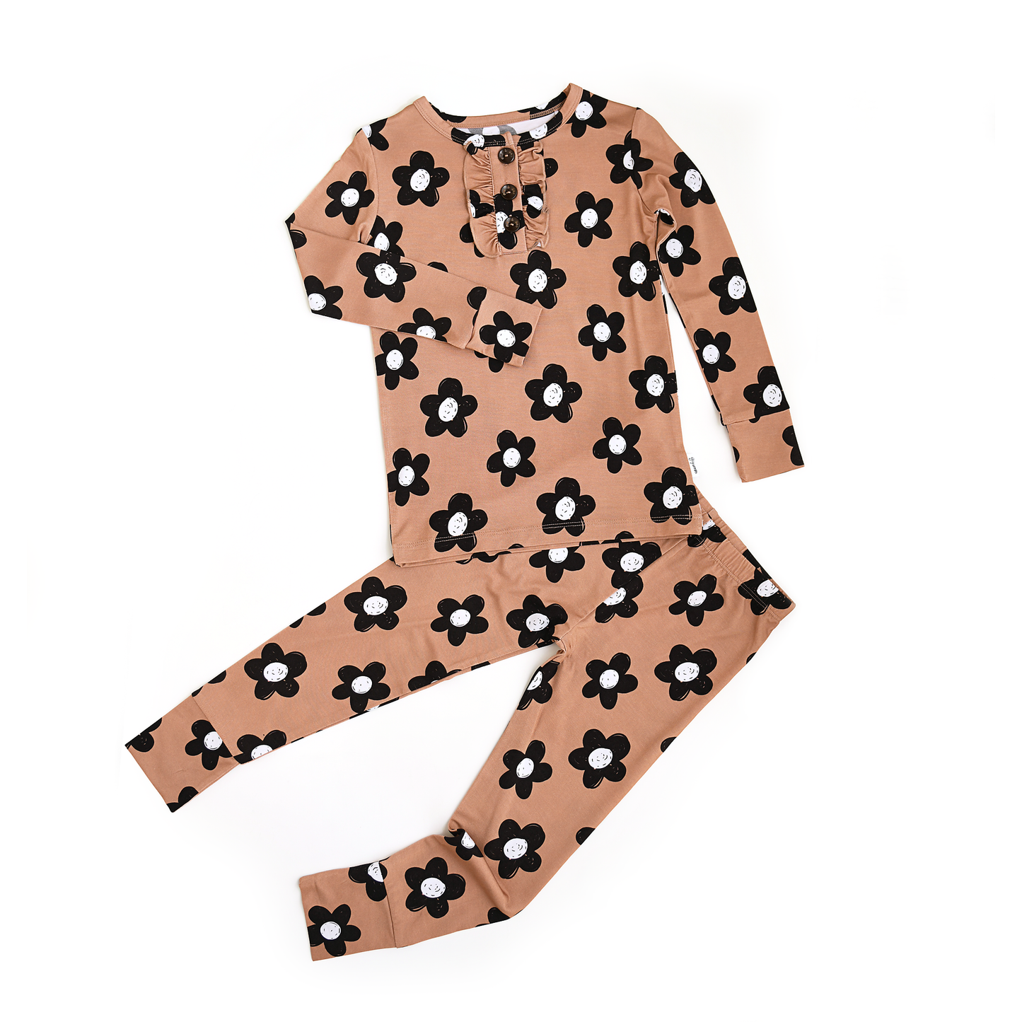 Coco RUFFLE TWO PIECE Bamboo Flowers Lounge Set Girls Outfit