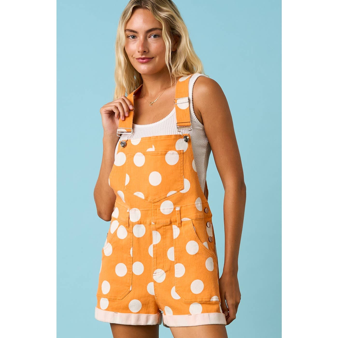 GAME DAY POLKA DOT ROMPER BIB OVERALLS