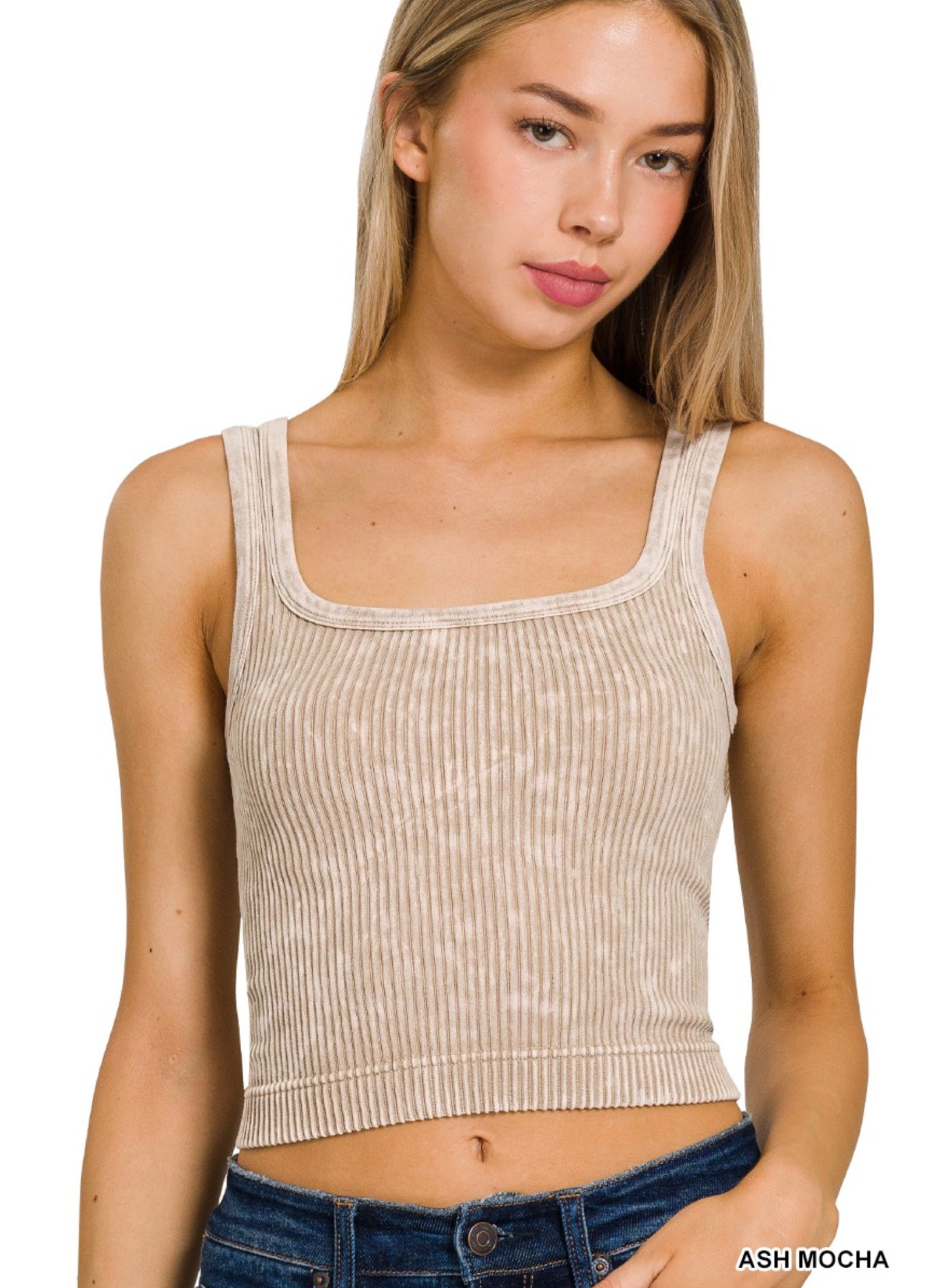 Two Way Ribbed Cropped Tank (7 Colors)