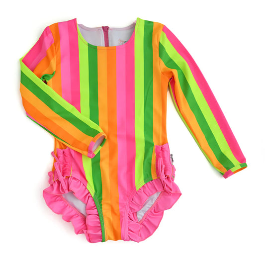 Stephanie Stripe Rash Guard Swimsuit by Gigi & Max