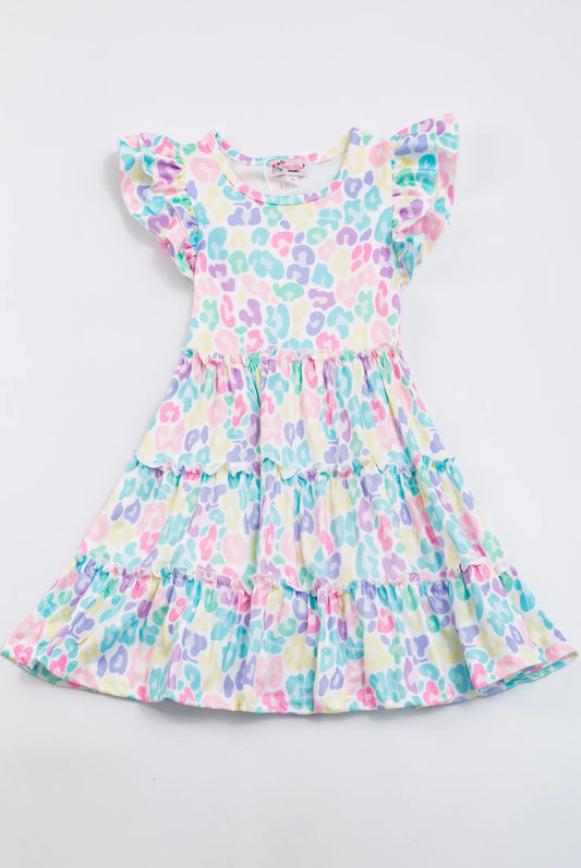 Pastel Leopard Girls Dress