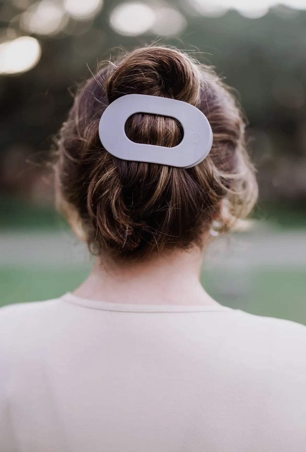 Teleties Silver Flames Round Hair Clip