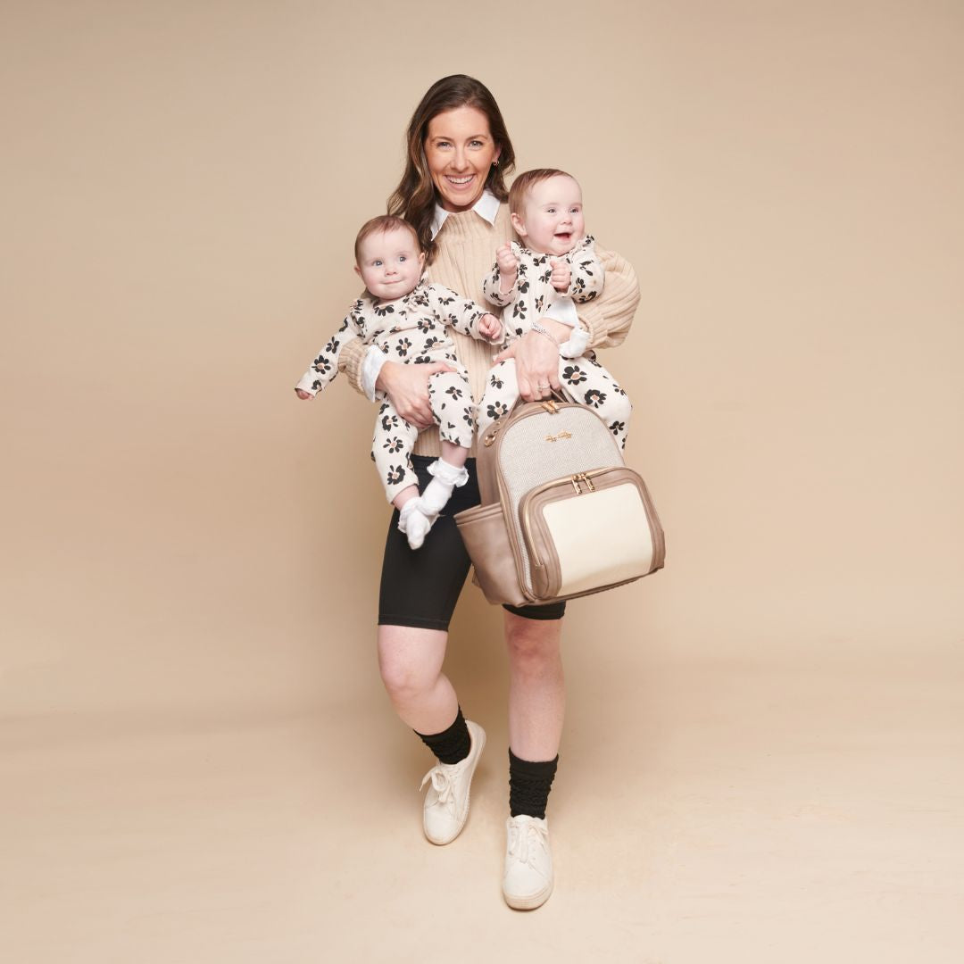 Itzy Ritzy Vanilla Latte Mini Plus Diaper Bag Backpack