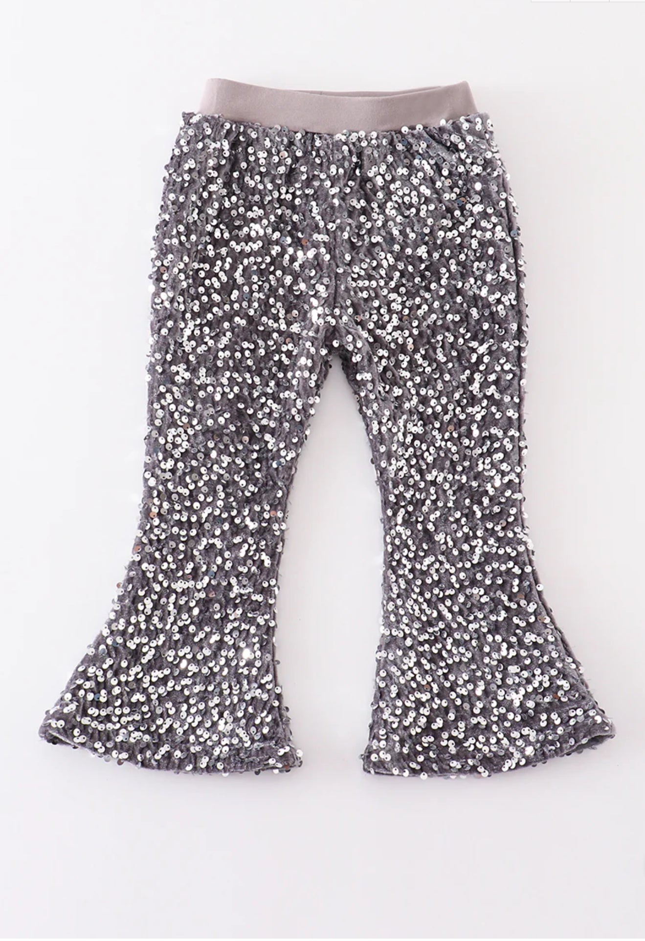 Girls Grey Sequin Pants