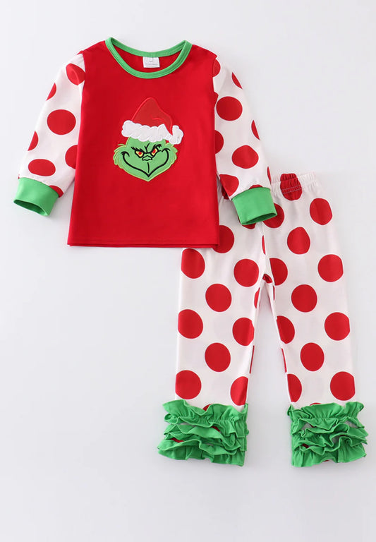 Girls Red Grinch Set