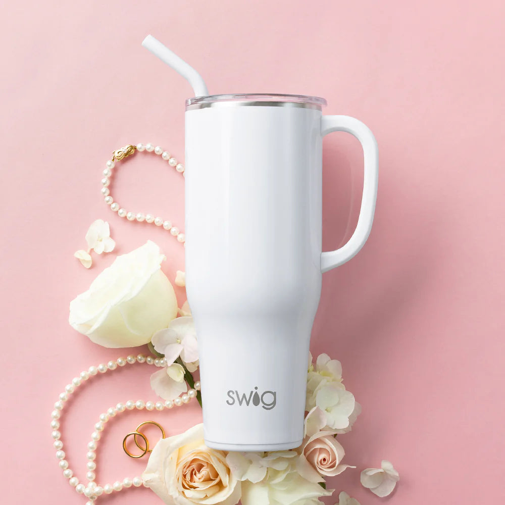 Swig 40oz Mega Mug in Shimmer White