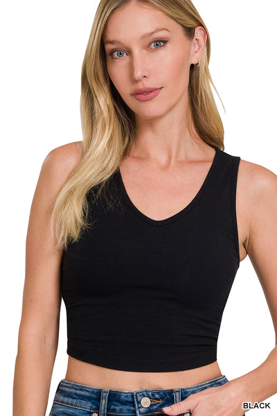 V Neck Cropped Cami