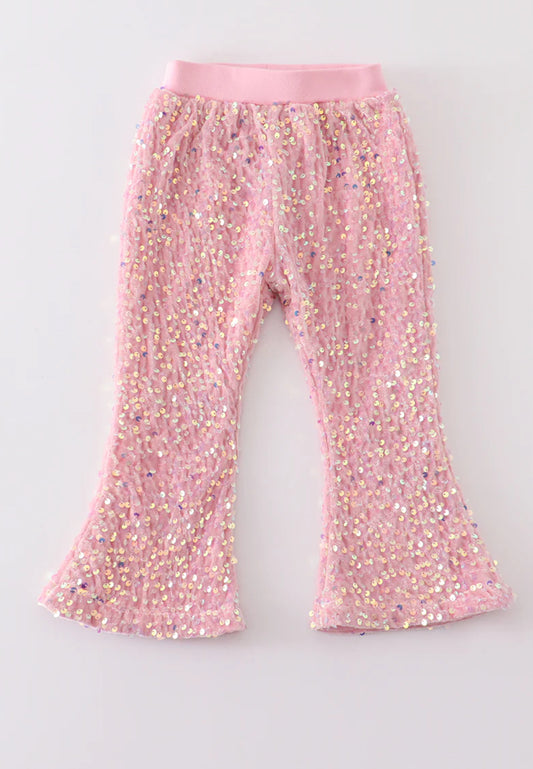 Girls Pink Sequin Pants