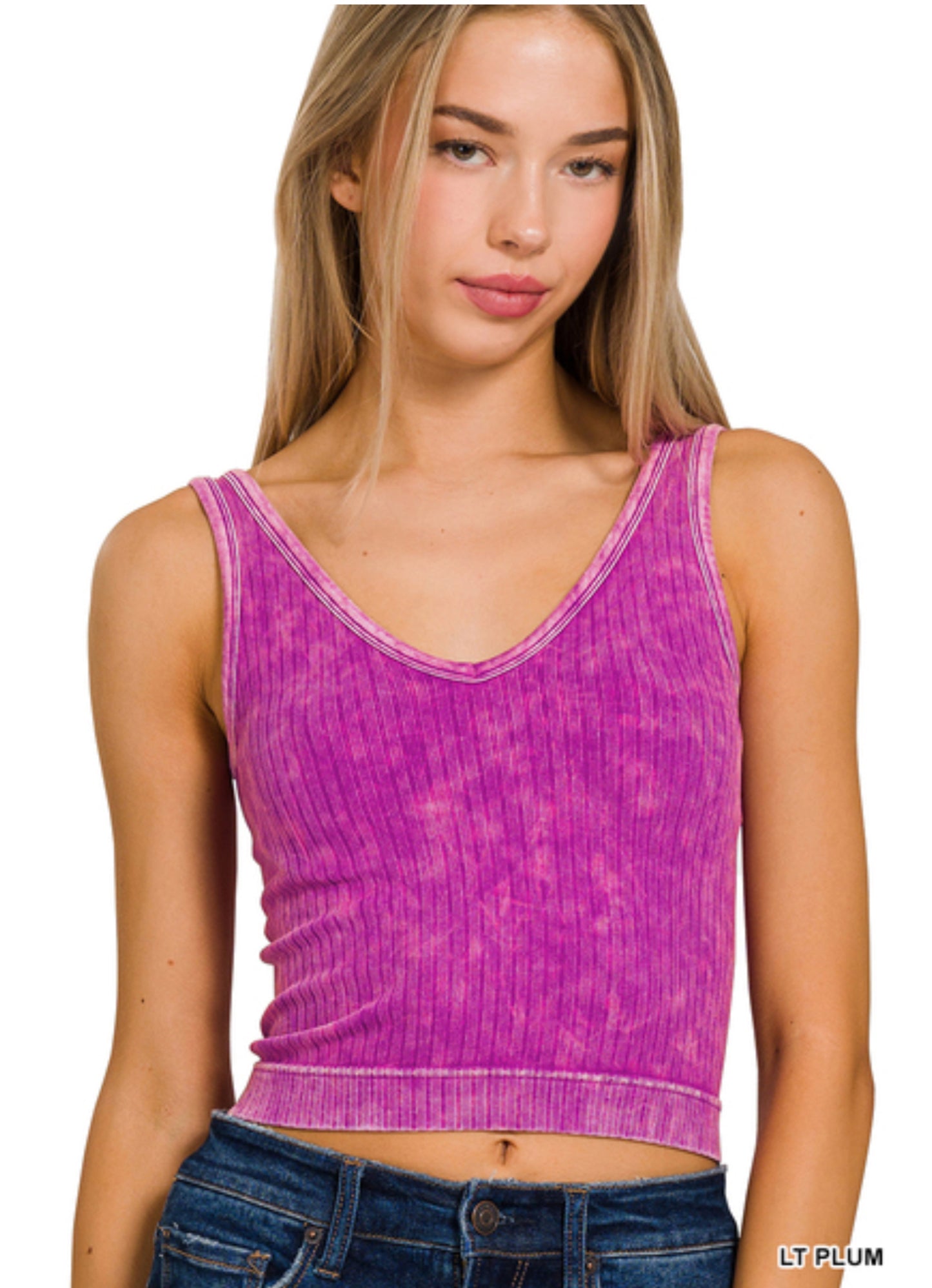 Two Way Washed Ribbed Tank (5 Colors)