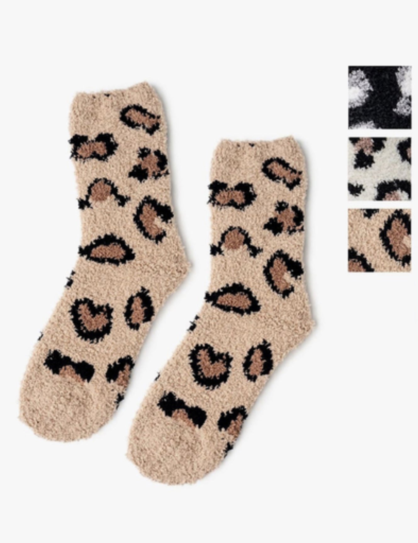 Leopard Fleece Plush Socks