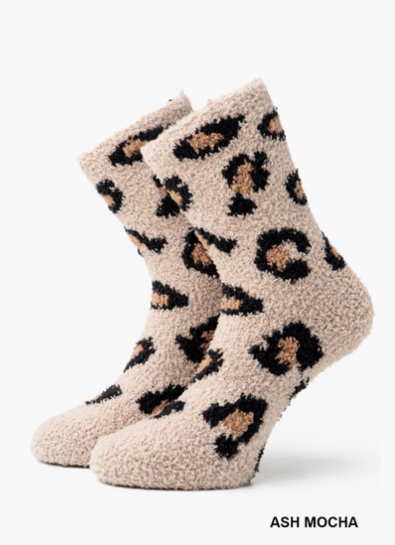 Leopard Fleece Plush Socks