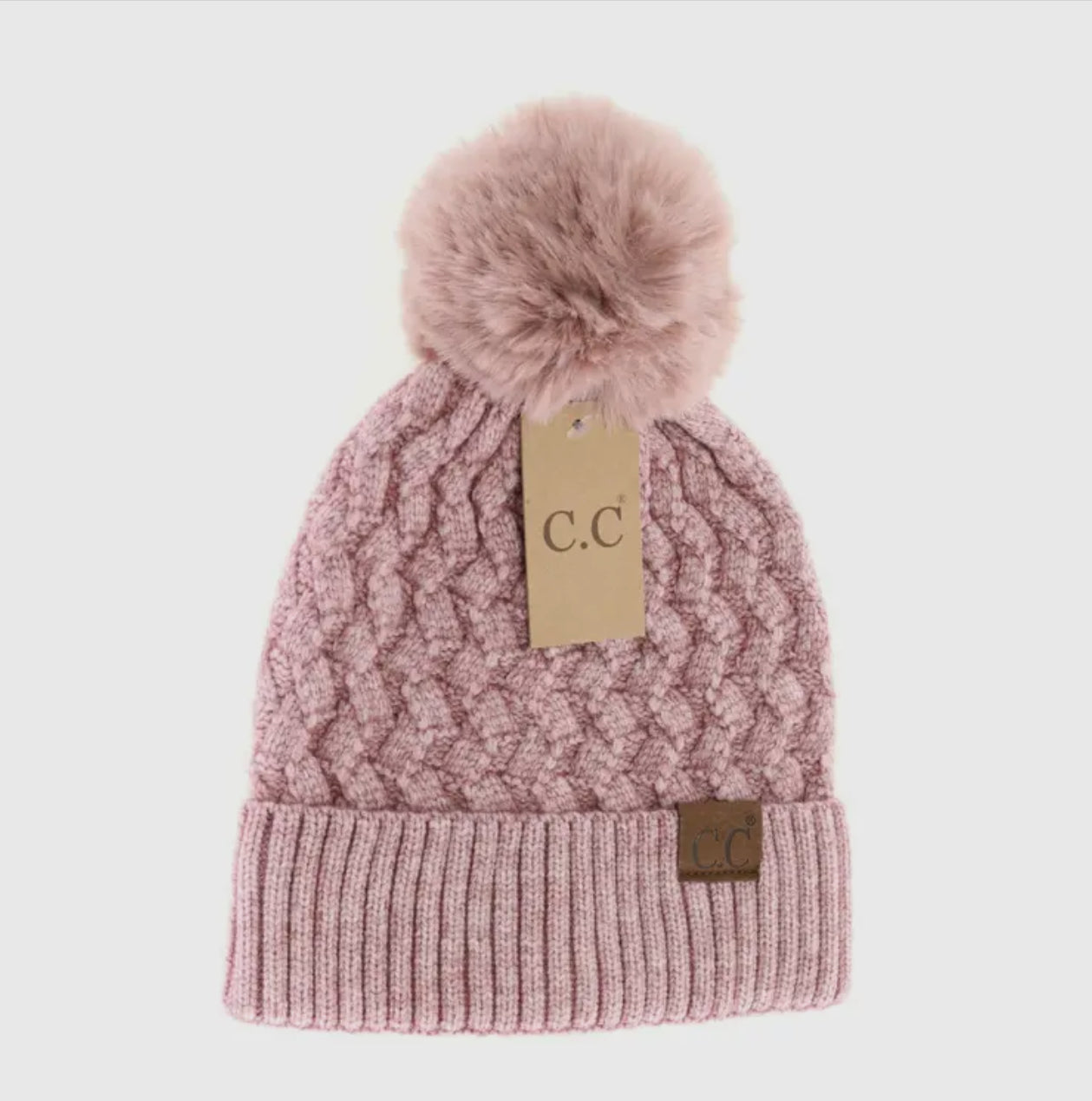 CC Woven Knit Cuffed Beanie