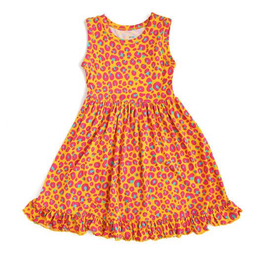 Kelly Leopard Tank Ruffle Twirl Dress by Gigi & Max