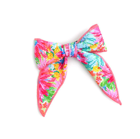 Kimberly Floral Clip Bow