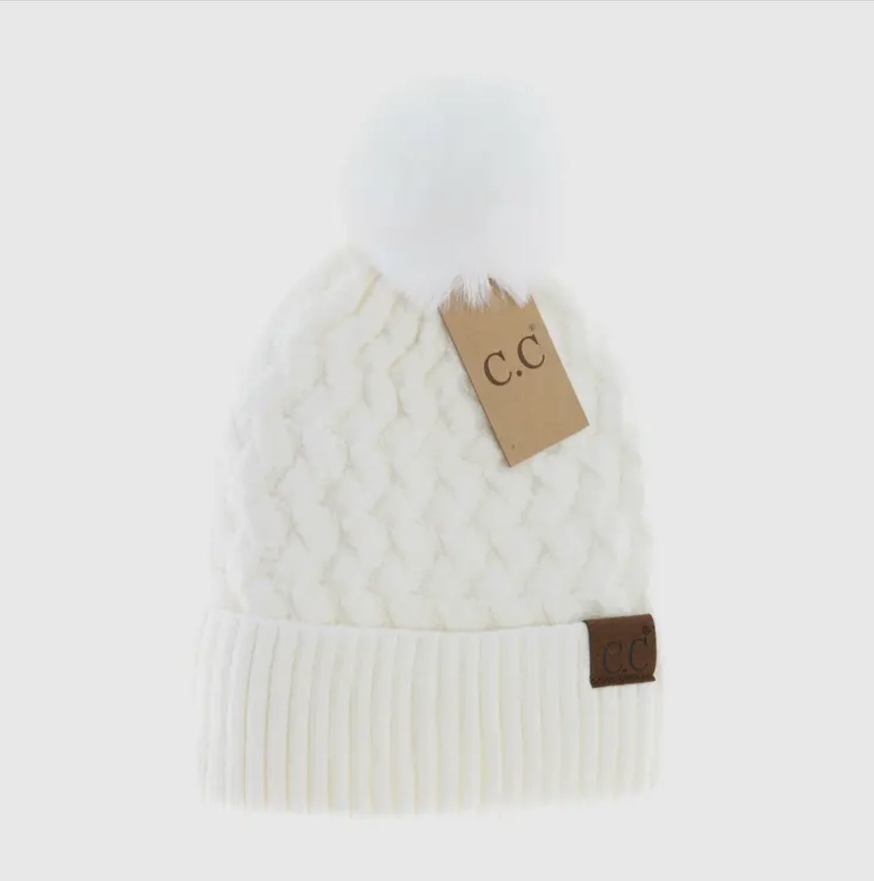 CC Woven Knit Cuffed Beanie