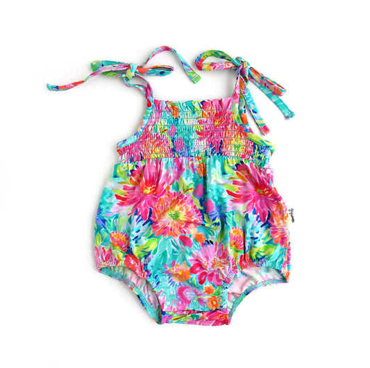 Bianca SMOCKED BUBBLE ROMPER by Gigi & Max