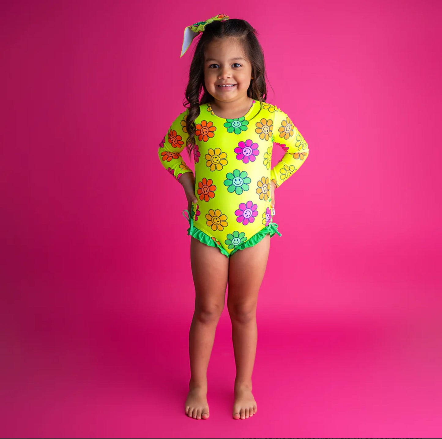 Ashleigh Smiley Face Rash Guard Swimsuit by Gigi & Max