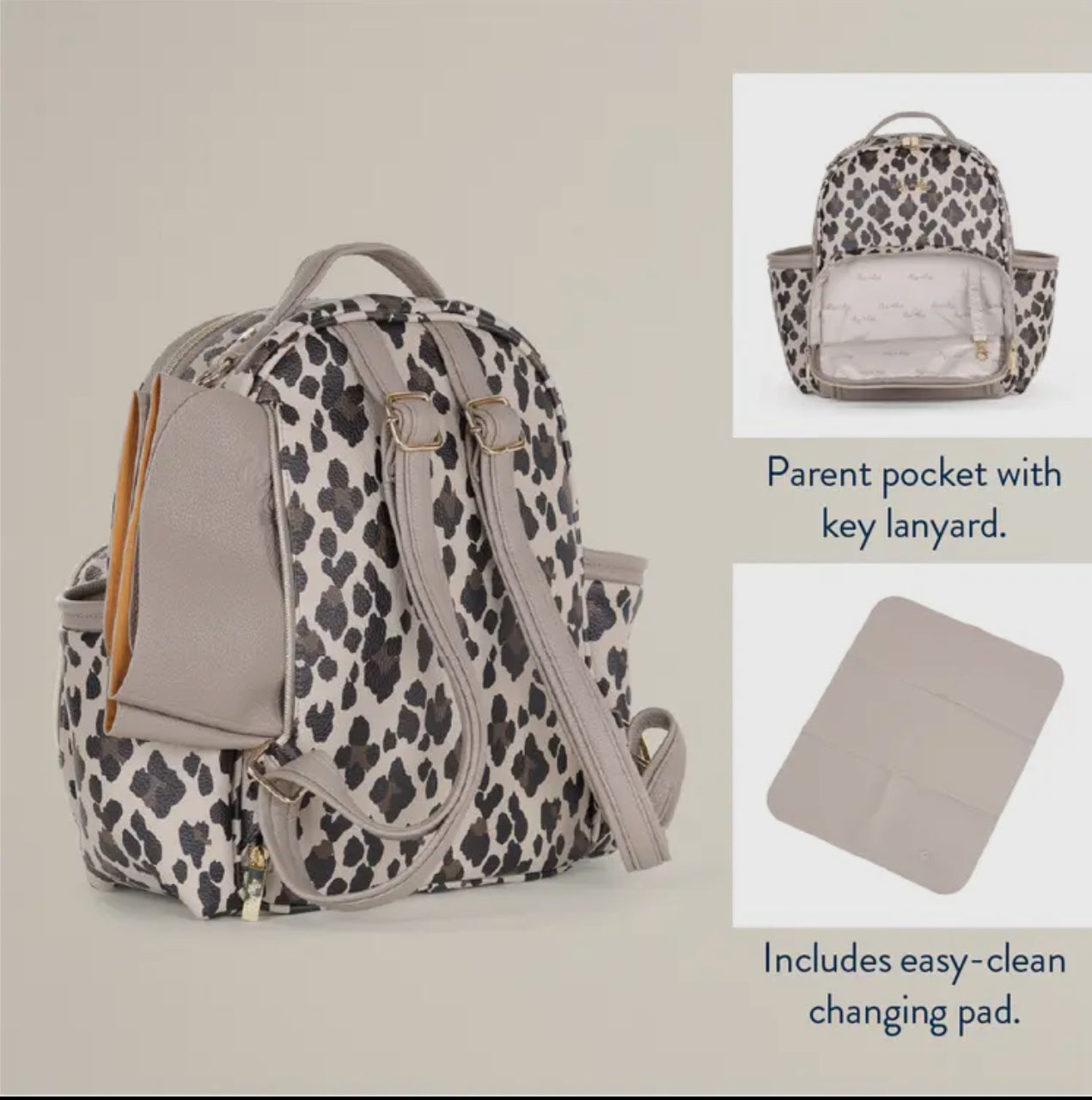 Itzy Ritzy Leopard Itzy Mini Plus Backpack Diaper Bag