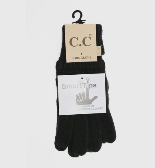 CC Cable Knit Kids Gloves