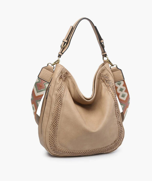 Aris Whipstitch Hobo/Crossbody w/ Guitar Strap (3 Colors)