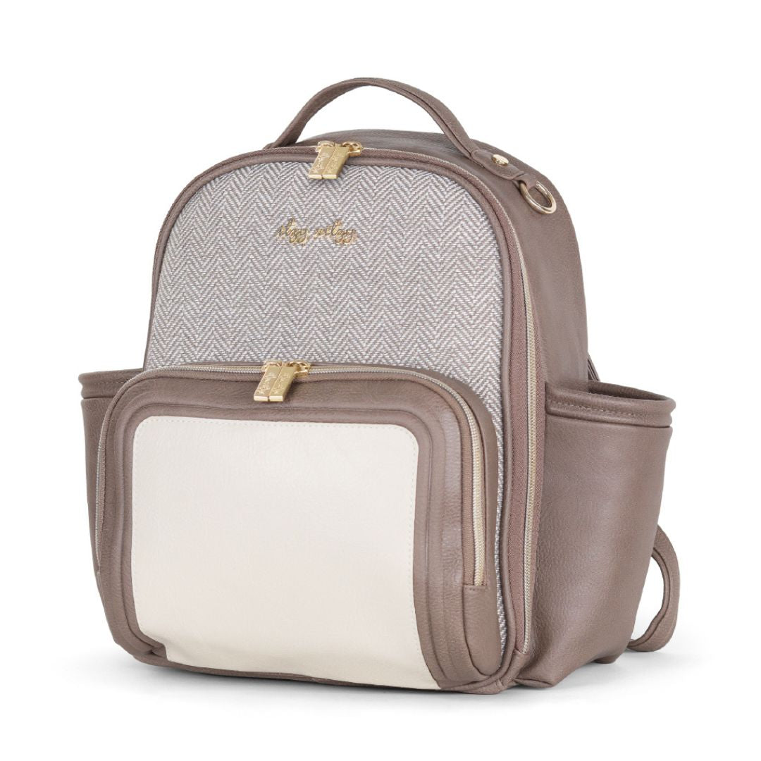 Itzy Ritzy Vanilla Latte Mini Plus Diaper Bag Backpack