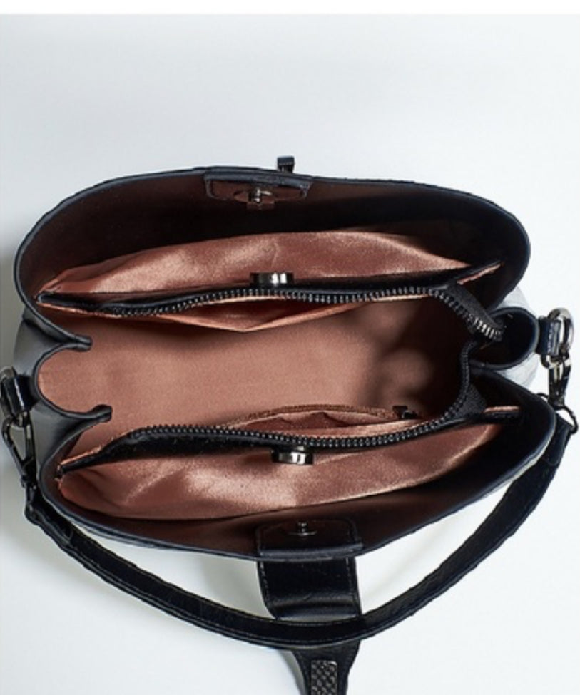 Vegan Leather Bucket Shoulder Bag