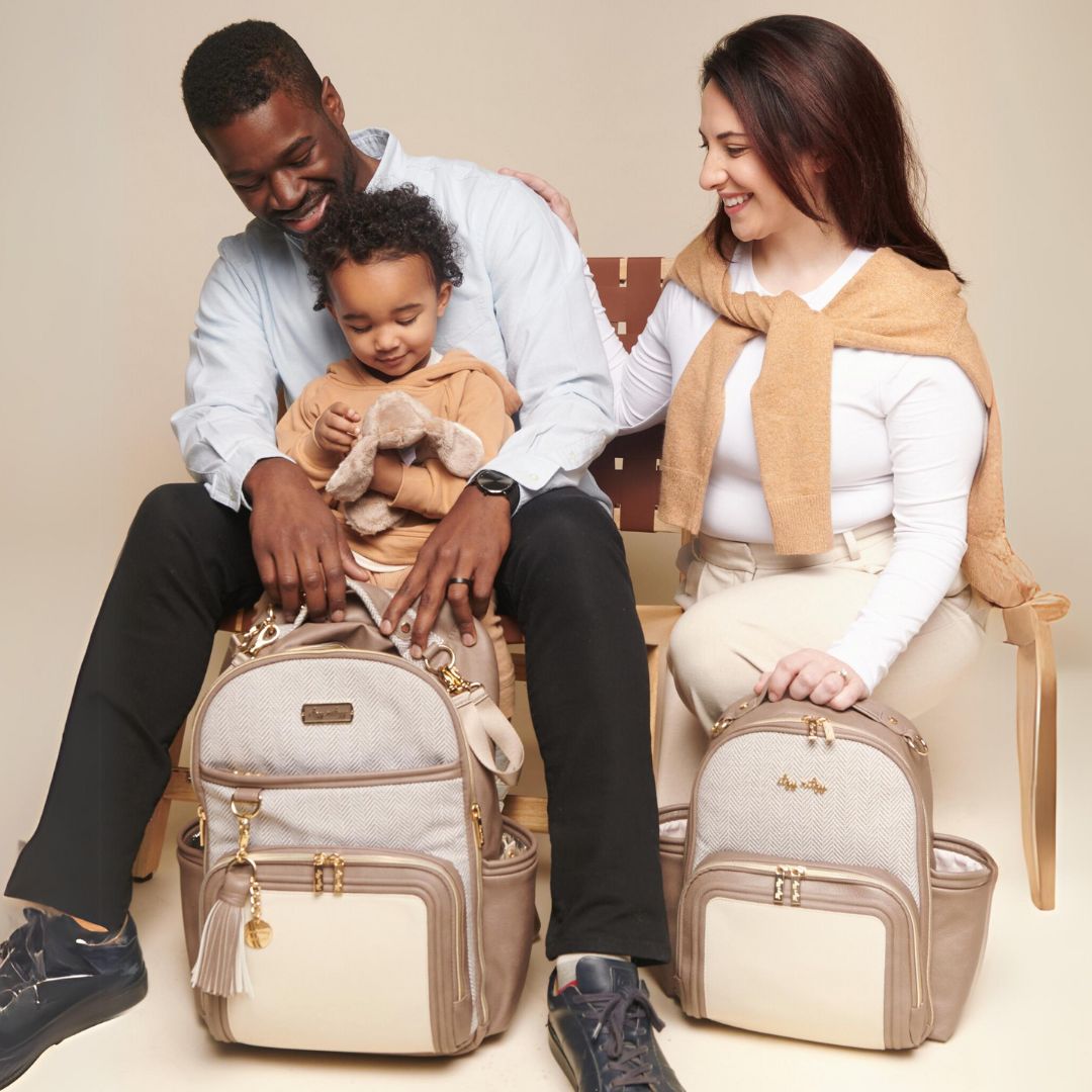 Itzy Ritzy Vanilla Latte Mini Plus Diaper Bag Backpack