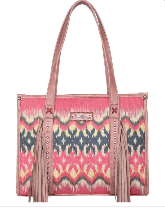 Distressed Tribal Fringe Tote