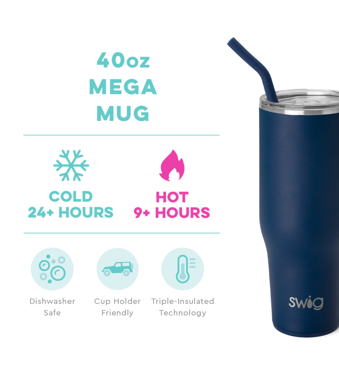 Swig 40oz Mega Mug in Navy