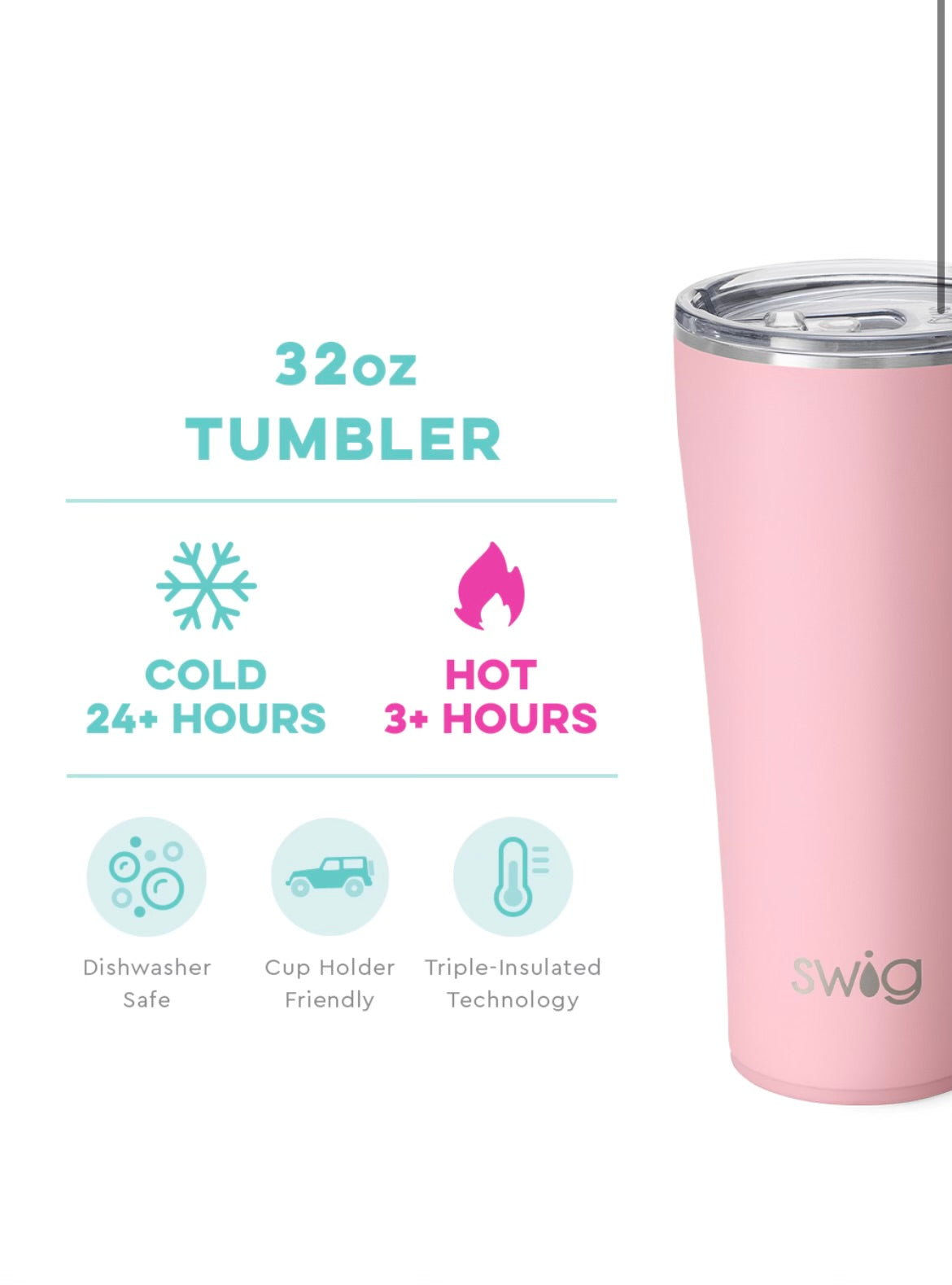 Swig Blush Tumbler 32 oz