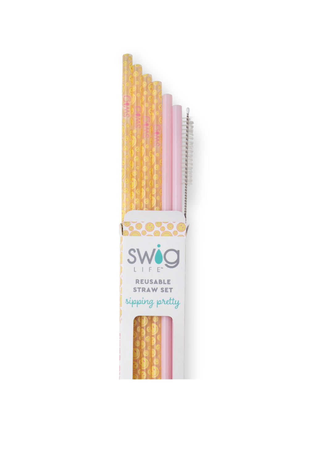 Oh Happy Day & Pink Reusable Straw Set