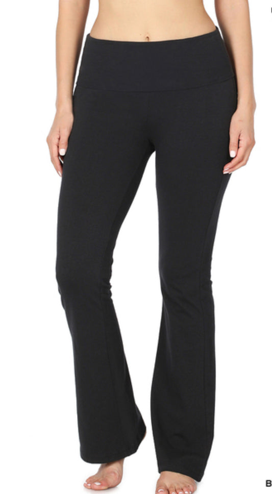 Fold Over Yoga Flare Pants